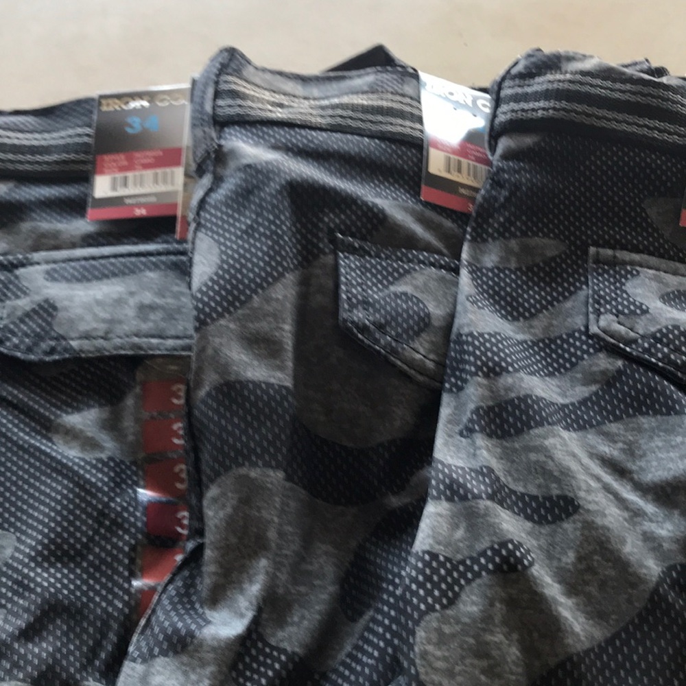 Lot of 3 size 34 Iron Co Gray Camo Hybrid Cargo Shorts